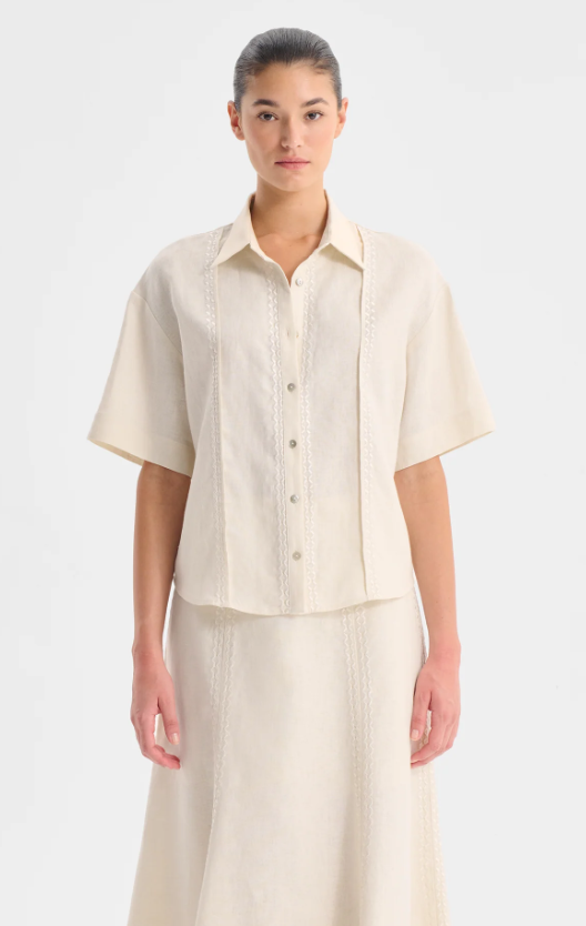 MORRISON MAISEY LINEN S/S SHIRT ECRU