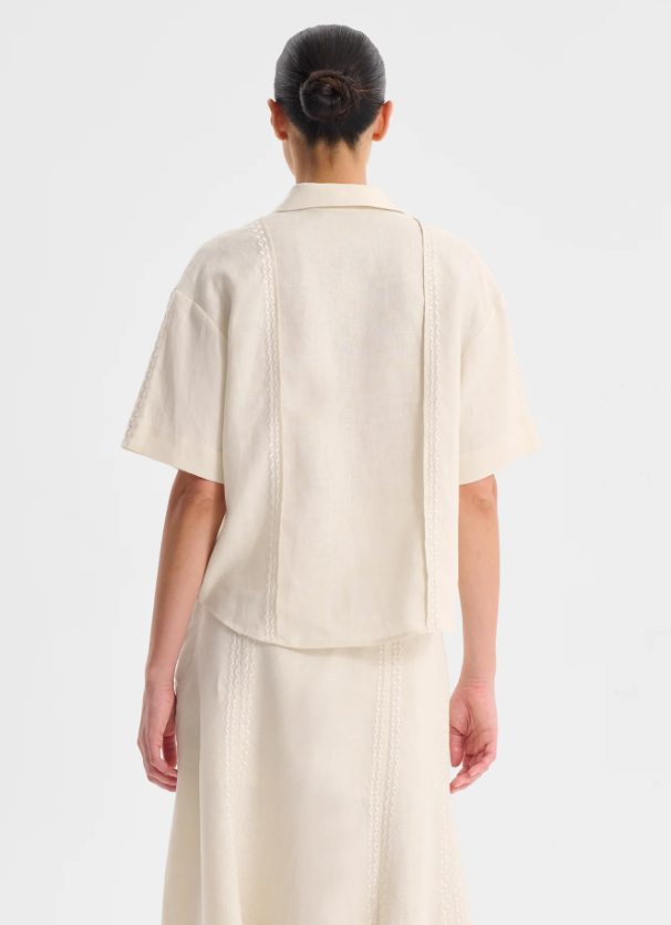 MORRISON MAISEY LINEN S/S SHIRT ECRU