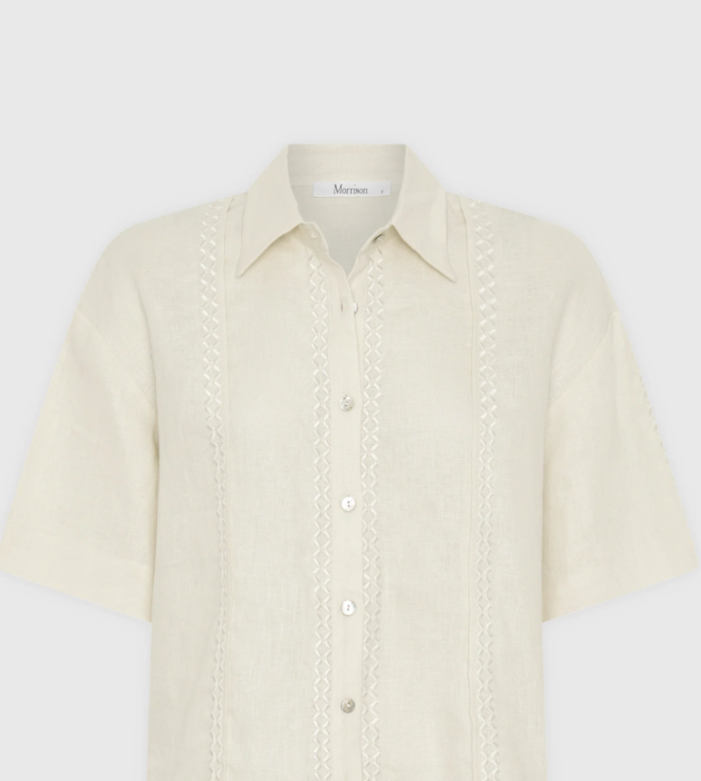 MORRISON MAISEY LINEN S/S SHIRT ECRU