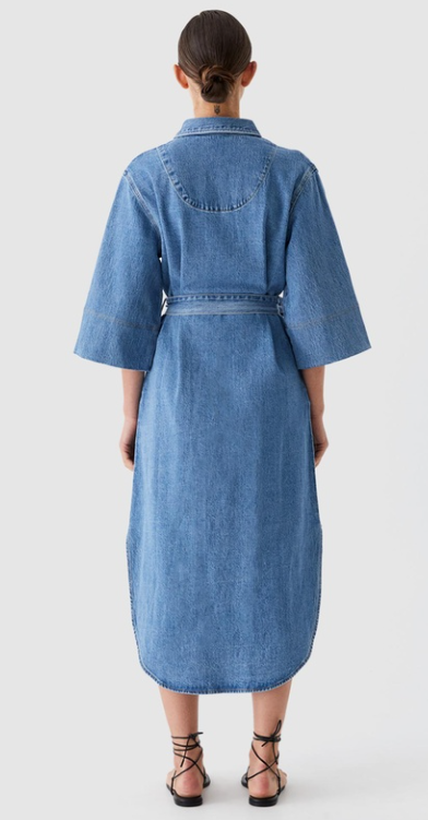 MORRISON FYNN DENIM SHIRT DRESS BLUE