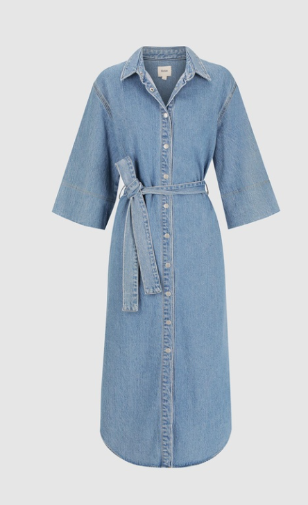 MORRISON FYNN DENIM SHIRT DRESS BLUE
