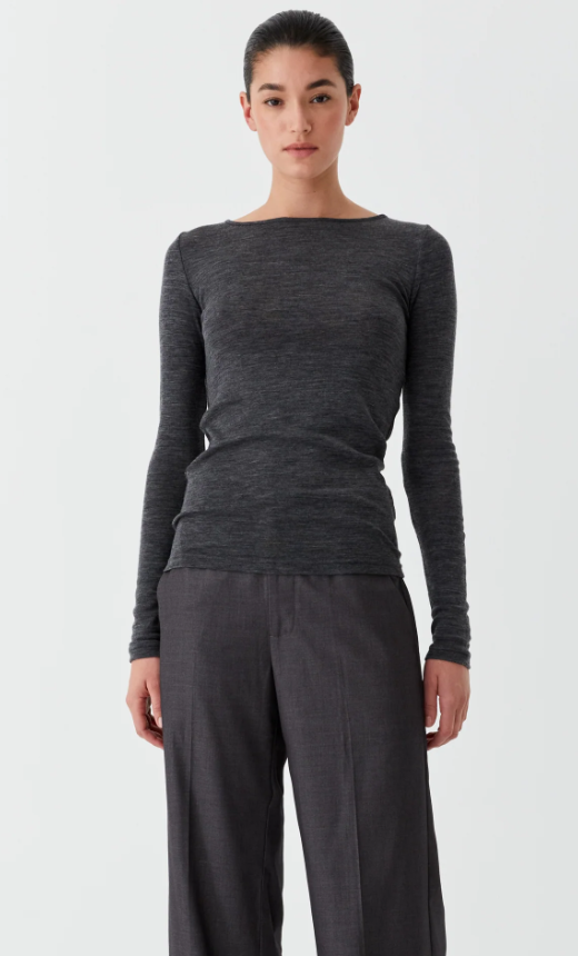 MORRISON MORRI MERINO ROUND NECK CHARCOAL