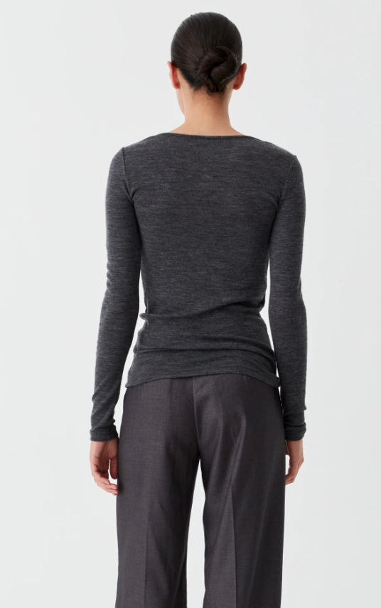 MORRISON MORRI MERINO ROUND NECK CHARCOAL