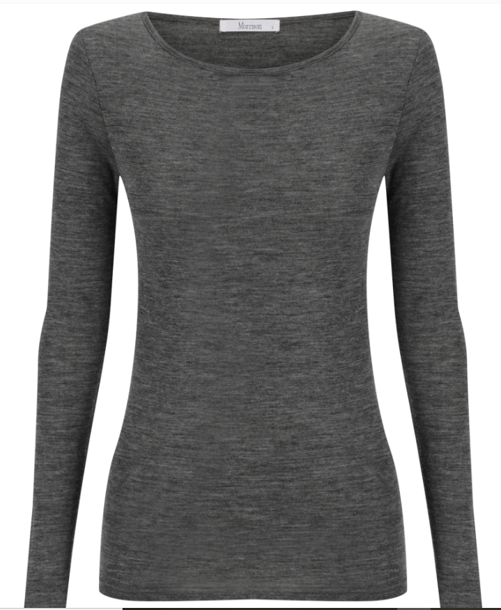 MORRISON MORRI MERINO ROUND NECK CHARCOAL