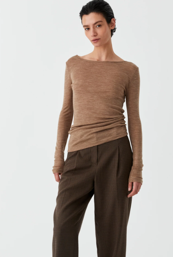 MORRISON MORRI MERINO ROUND NECK COFFEE