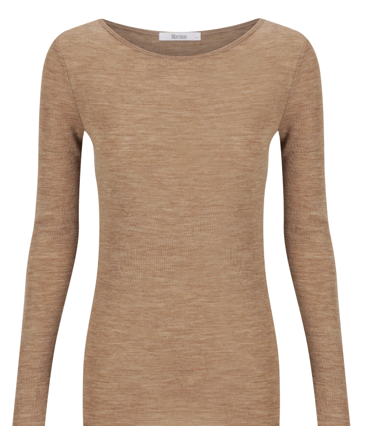 MORRISON MORRI MERINO ROUND NECK COFFEE