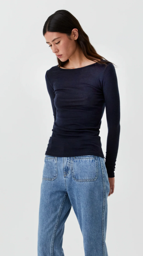 MORRISON MORRI MERINO ROUND NECK NAVY