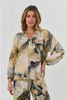 NATURALS BY O & J LONG SLEEVE TOP MARBLE