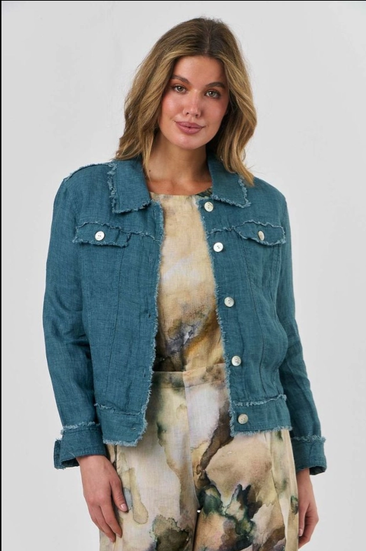 NATURALS BY O & J CROPPED JACKET EUCALYPTUS