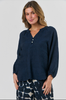 NATURALS BY O & J LONG SLEEVE TOP MIDNIGHT