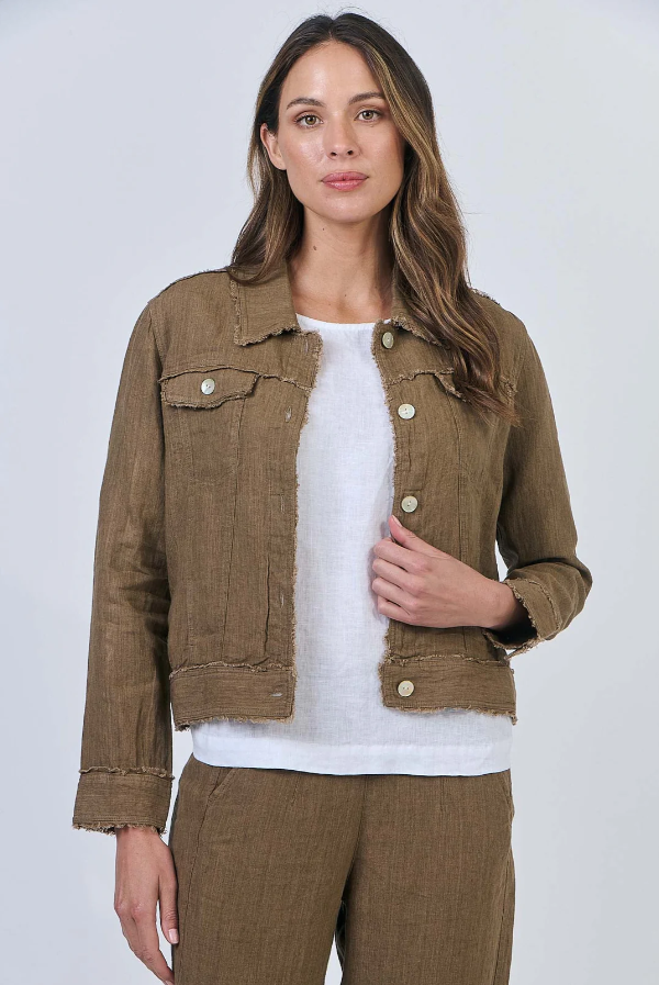 NATURALS TOBACCO LINEN JACKET