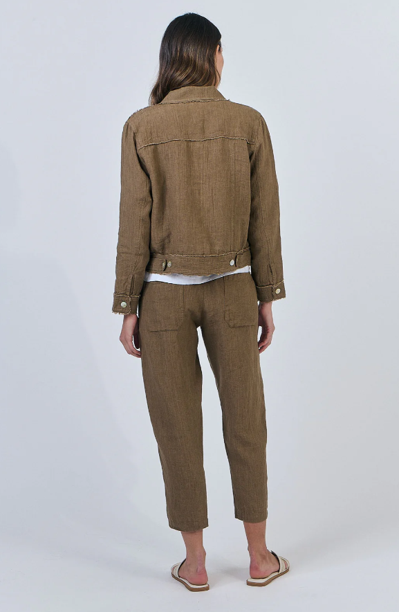 NATURALS TOBACCO LINEN JACKET