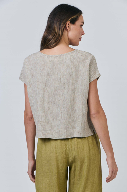 NATURALS CAP SLEEVE LINEN TOP BLISTER