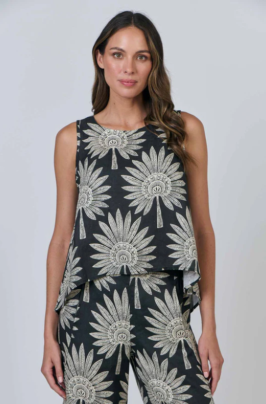 NATURALS DATE PALM LINEN SINGLET