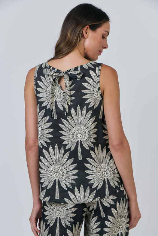 NATURALS DATE PALM LINEN SINGLET