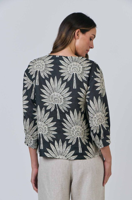 NATURALS DATE PALM 3/4 SLEEVE TOP