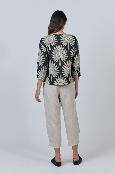 NATURALS DATE PALM 3/4 SLEEVE TOP