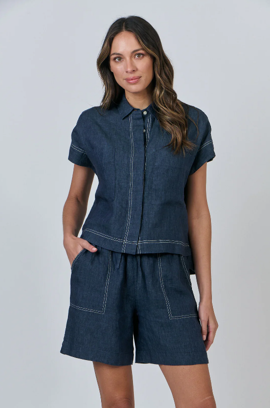 NATURALS BY O&J LINEN SHORTS POSEIDON