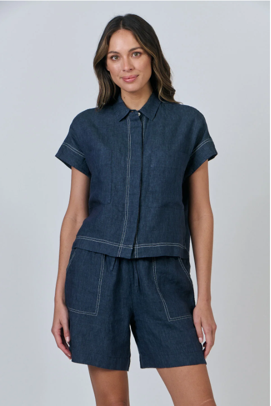 NATURALS BY O&J LINEN SHORTS POSEIDON
