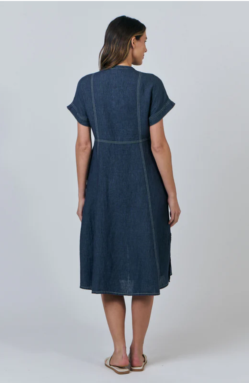 NATURALS BY O&J LINEN DRESS POSEIDON