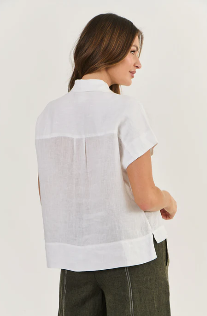 NATURALS WHITE LINEN S/S SHIRT