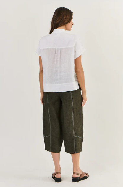 NATURALS WHITE LINEN S/S SHIRT
