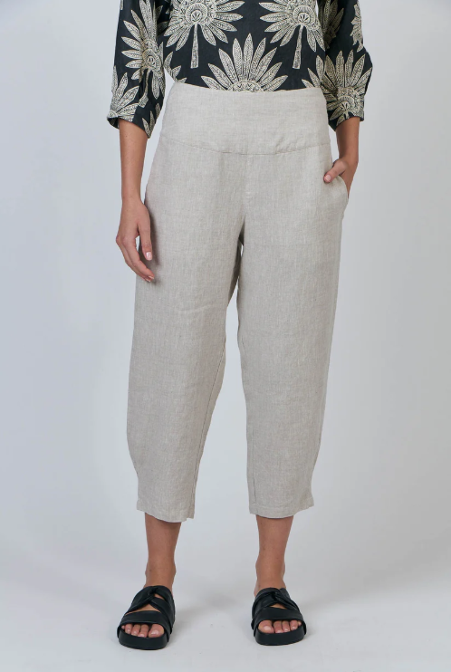 NATURALS BY O&j LINEN PANTS SAND