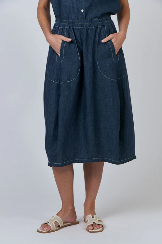 NATURALS LINEN SKIRT POSEIDON