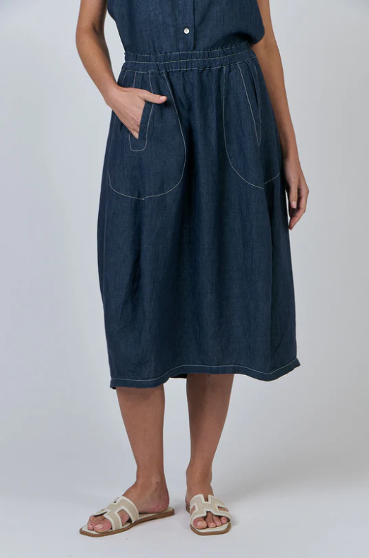 NATURALS LINEN SKIRT POSEIDON