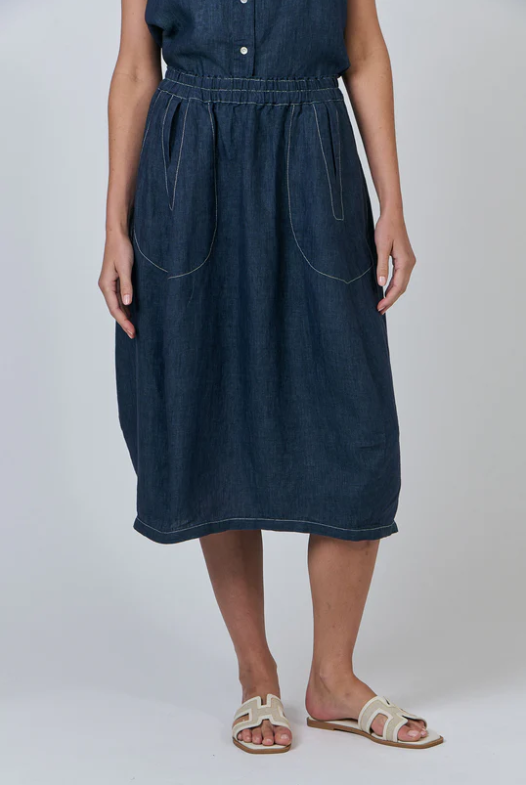 NATURALS LINEN SKIRT POSEIDON