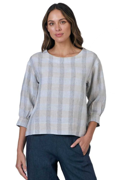 NATURALS BY O&J LINEN TOP MESH