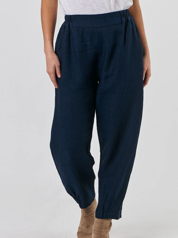 NATURALS  LINEN PANTS MIDNIGHT