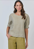 NATURALS BY O&J S/S LINEN TOP REED