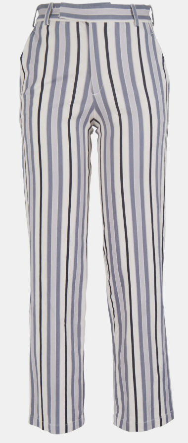 NU YUSI  STRIPE TROUSERS BLACK/SILVER