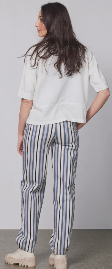 NU YUSI  STRIPE TROUSERS BLACK/SILVER