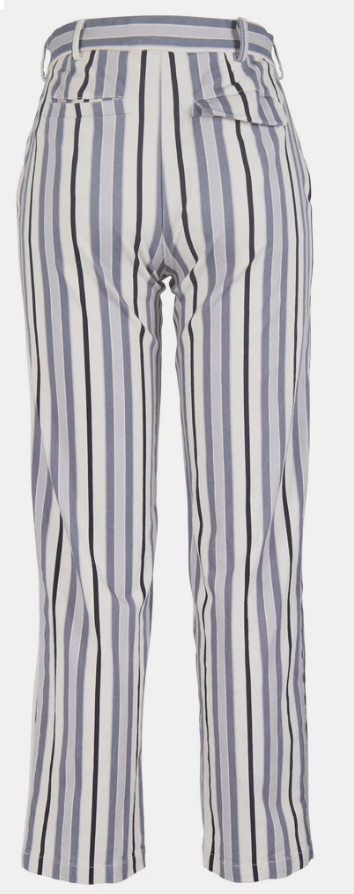 NU YUSI  STRIPE TROUSERS BLACK/SILVER