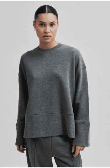 SECOND FEMALE ABADELL SLOUCHY SWEAT DARK GREY MELANGE