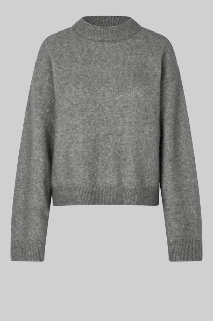 SECOND FEMALE BROOK DROP SHOULDER KNIT CHARCOAL GREY