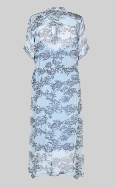 SECOND FEMALE MAJE PRINTED DRESS CASHMERE BLUE