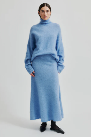 SECOND FEMALE INA VISTA BLUE HIGH NECK KNIT