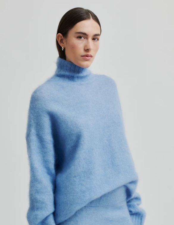 SECOND FEMALE INA VISTA BLUE HIGH NECK KNIT