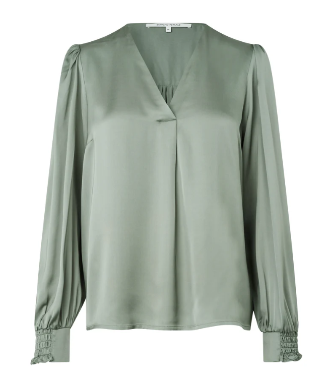 SECOND FEMALE BARRI SILKY BLOUSE AGAVE GREEN