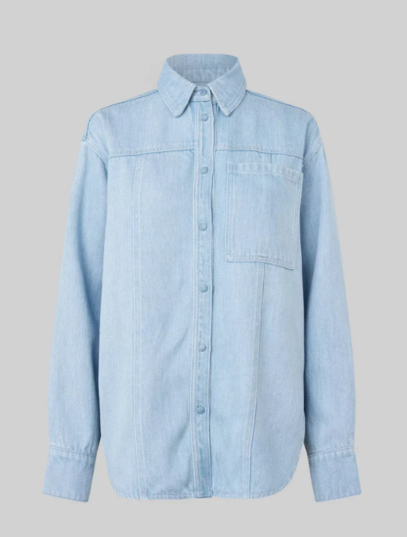 SECOND FEMALE IRVIN LIGHT BLUE DENIM SHIRT