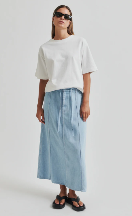 SECOND FEMALE IRVIN DENIM LIGHT BLUE SKIRT