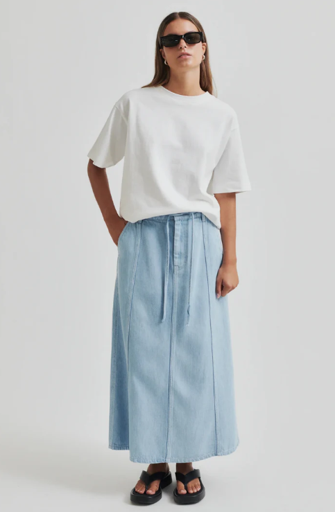 SECOND FEMALE IRVIN DENIM LIGHT BLUE SKIRT