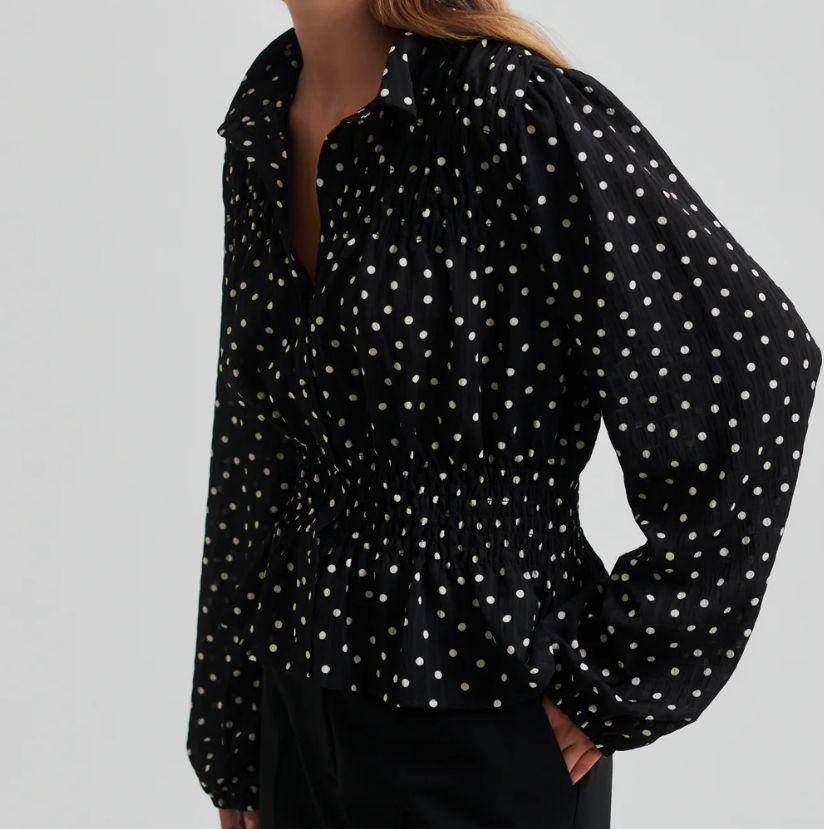 SECOND FEMALE TUVA BLACK SPOT PRINT SHIRT