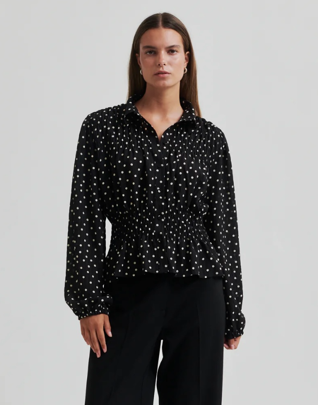 SECOND FEMALE TUVA BLACK SPOT PRINT SHIRT