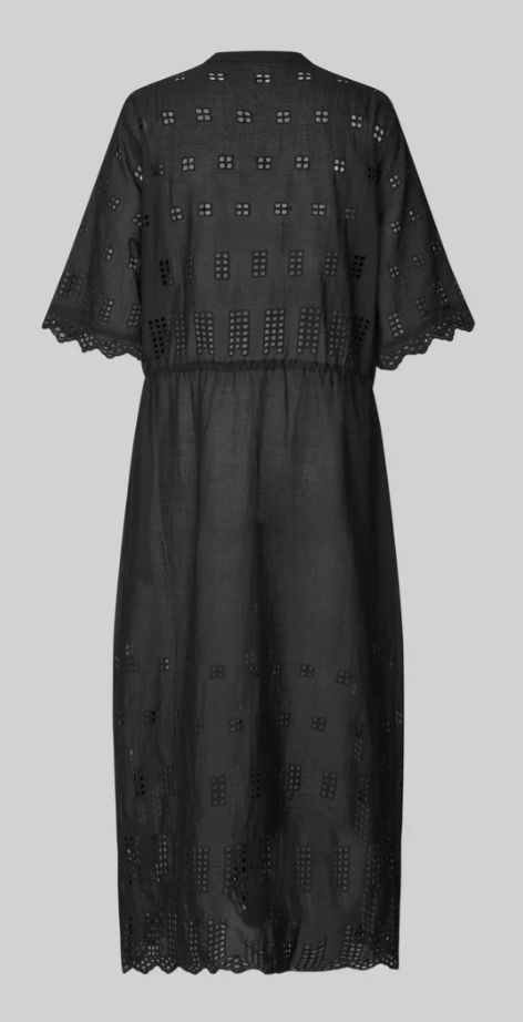 SECOND FEMALE ELENORE BRODERIE DRESS BLACK