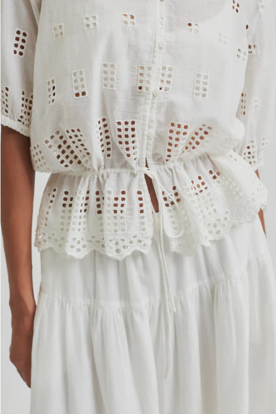 SECOND FEMALE  ELENORE BRODERIE WHITE SHIRT