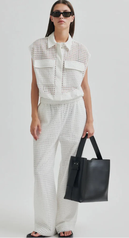 SECOND FEMALE VILLA CHECK WAISTCOAT WHITE